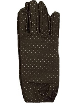 Pileli Store Kahverengi Puantiyeli Çocuk Eldiveni