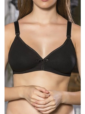 Beruflic Siyah Anne Için Konforlu Emzirme Sütyeni,pamuklutelsiz,süngersiz, Mom Bra