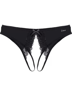 Beruflic Özel Bölgesi Açık Büyük Beden Siyah Fantazi Külot