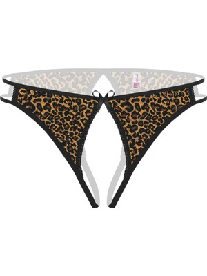 Beruflic Ağı Açık Leopar Desenli Büyük Beden Fantazi Külot