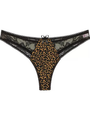 Beruflic Büyük Beden Leopar Desenli Fantazi G String Bato Külot