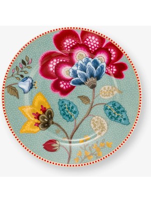 Pip Studio Fantasy Blooming Tales Mavi Porselen Pasta Tabağı 17 cm