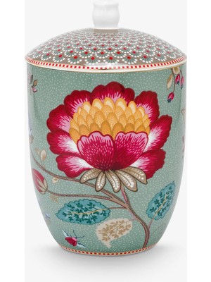 Pip Studio Fantasy Blooming Tales Mavi Porselen Saklama Kabı 1500 ml