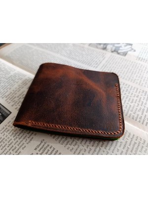 Mahfuz Gerçek Deri Tamamen El Emeği Cüzdan 22CM*8CM * 1 Kağıt Para Alanı 4 Kart Bölmesi DAK22