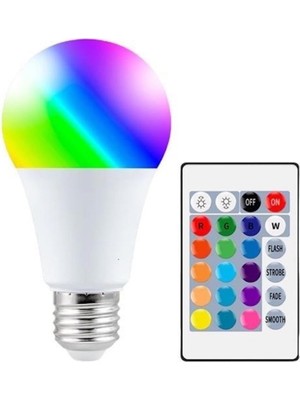 Pileli Store 9W Uzaktan Kumandalı 15 Farklı Renk Seçenekli LED Ampul