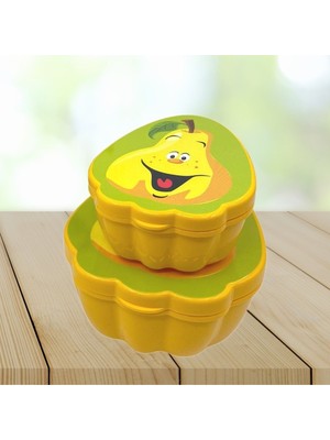 Pileli Store  2'li Iç Içe Geçebilen Armut Model Saklama ve Beslenme Kabı Seti (550 ml + 250 Ml)
