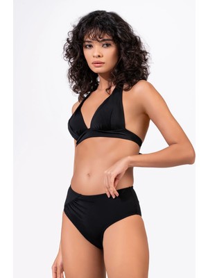 Beria Kadın Yarım Dolgulu Simli Siyah Bikini Takımı
