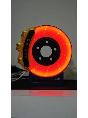 MORFEM3D Disk Fren Tasarımlı Dekoratif Lamba - Model 2 – Araba Tutkunlarına Özel Masa Üstü Tasarım