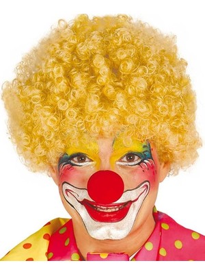 Pileli Store Sarı Renk Kıvırcık Afro Palyaço Seti