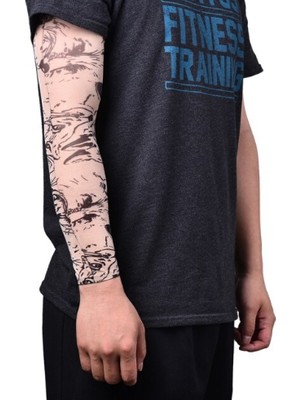 Pileli Store Giyilebilir Kol Dövmesi Çorap Dövme 3D Baskılı Kol Bacak Dövme 2 Adet Model 25 (4887)