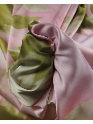 Kumaş Parça Pembe Yeşil Renklerde Saten Kumaş En: 140CM