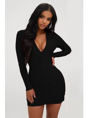 Beruflic Büzgülü Mini Elbise