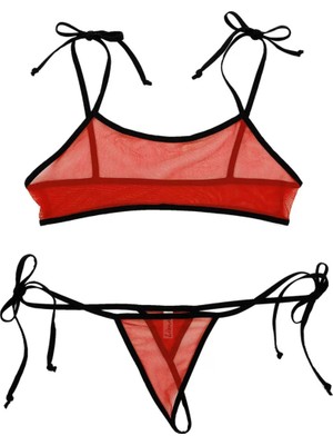 Beruflic Büyük Beden Kırmızı Fantezi Sütyen String Çamaşırı Takımı