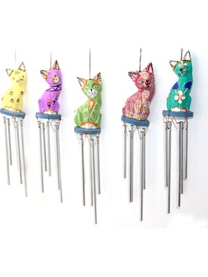 Pileli Store Üstü Ahşap Altı Metal Rüzgar Çanı