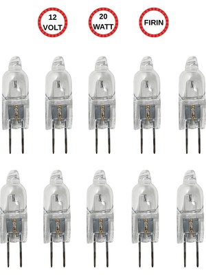 Avarson (10 Adet) Ledvance 12VOLT 20W SARI Işık G4 Duylu Fırın Ampulü