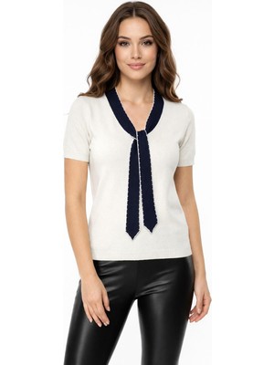 Lavella Kadın Triko Kısa Kol Bluz 12935 BGL-ST05310