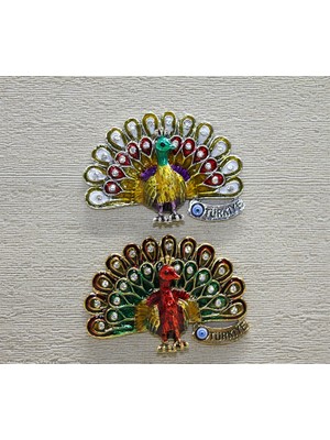 Pileli Store Swarovski Taşlı Tavuskuşu Magnet