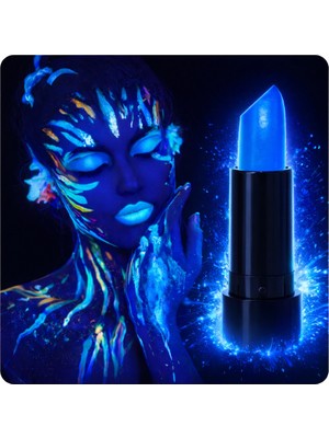 Pileli Store Uv Neon Mavi Ruj – Karanlıkta Parlayan Makyaj Boyası