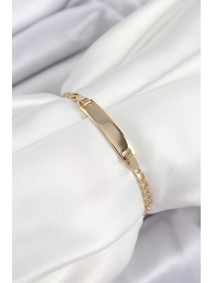 Pileli Store Pirinç Dikdörtgen Model Gold Renk Xuping Bebek Künyesi - TJ-BB7434