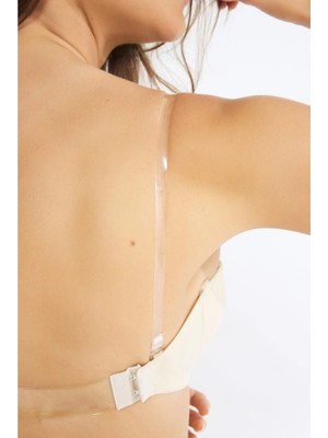 Pileli Store Nurteks 1505 Straplez Sırt Şeffaf Sütyen