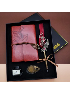 Pileli Store Divit Hokka Defter ve Tüylü Kalem Seti