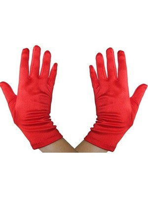 Pileli Store Çocuk Pandomim Eldiveni Kırmızı Renk