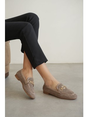 Fresco Scarfs Kadın Süet Vizon Günlük Ayakkabı TR27MS02D