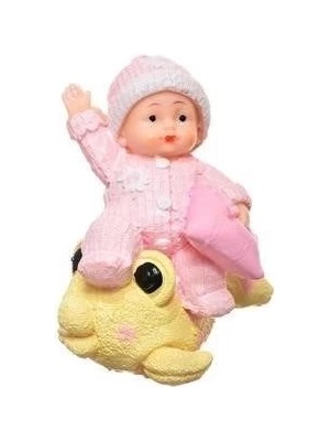 Pileli Store Decotown Hediyelik Sevimli Pembe Bebek Biblo Polyester Süs Eşyası
