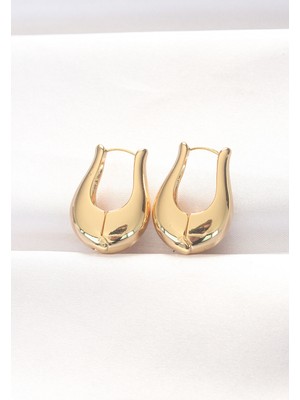 Pileli Store Pirinç Gold Renk Bombeli Küpe - TJ-BKP8878