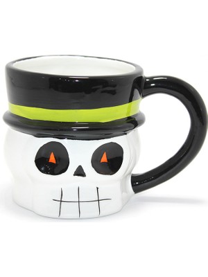 Pileli Store Centilmen Iskelet 3D Kabartmalı Kupa Bardak