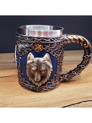 Pileli Store 3D Boyutlu Kurt Kafası Tasarımlı Kupa Bardak