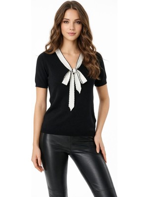 Lavella Kadın Triko Kısa Kol Bluz 12935 BGL-ST05310