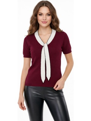 Lavella Kadın Triko Kısa Kol Bluz 12935 BGL-ST05310