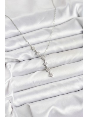 Pileli Store 316L Çelik Zincir Gümüş Renk Kutup Yıldızı Model Kadın Kolye - TJ-BKO10665
