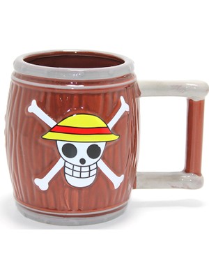 Pileli Store One Piece Hasır Şapka Korsanları 3D Fıçı Tasarımlı Kupa Bardak