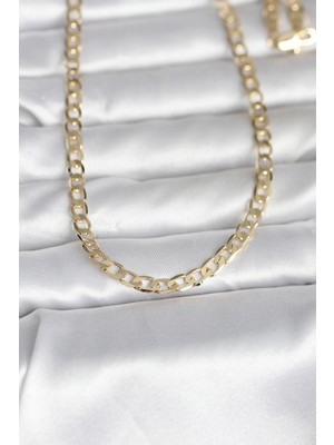 Pileli Store cm 14K Gold Renk Kalın Zincir Model 60 cm Kadın Kolye - TJ-BKO10991
