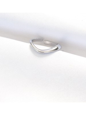 Pileli Store Yassı Silver Renk Ayarlanabilir Yüzük - TJ-BYK3100