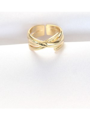 Pileli Store Kalın Gold Renk Ayarlanabilir Yüzük - TJ-BYK3103