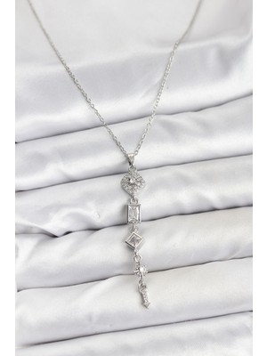 Pileli Store 316L Çelik Zincir Gümüş Renk Kutup Yıldızı Enerji Model Kadın Y Kolye - TJ-BKO10673