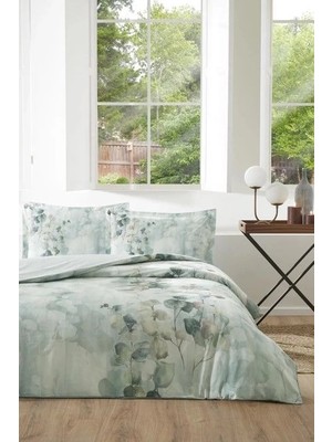 Pileli Store Özdilek Çift Kişilik Ranforce Nevresim Takımı Nature Drip Yeşil