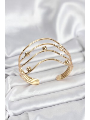 Pileli Store Pirinç Gold Renk Kadın Bileklik - TJ-BB8054