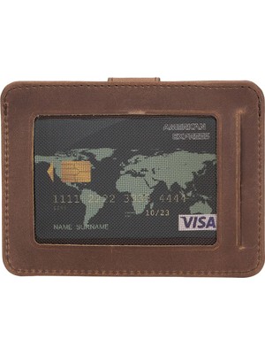 Pileli Store Çok Bölmeli Slim Deri Kartlık BLW019 G2 Antik Kahve