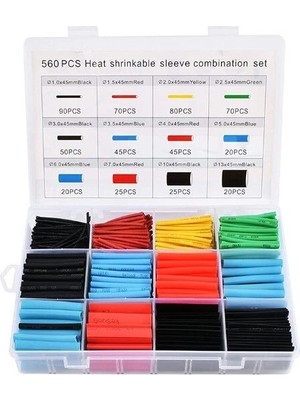 Pileli Store 560 Parça Set Isıyla Daralan Makaron Kablo Koruyucu Kılıf