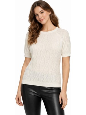 Lavella Kadın Triko Kısa Kol Bluz 12845 BGL-ST05308