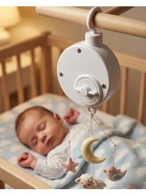 Pileli Store Pratik Bebek Uyutucu Müzikli Mekanik Müzik Kutusu Asılabilir Bebek Aksesuarı
