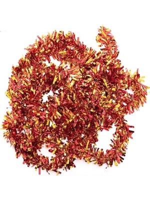 Pileli Store Kırmızı Altın Renk Garland Çift Renk Sim Süs
