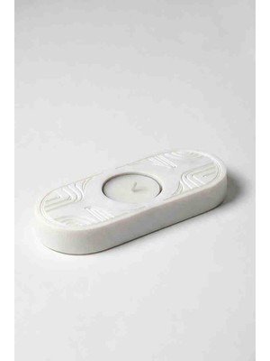 Talaşoğlu 2’li Oval Minimal Mum Seti - Doğal Mineral Döküm Serisi