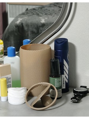 Mini Masaüstü Çöp Kutusu - Bej