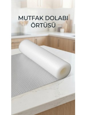 Pileli Store Şeffaf Kaydırmaz Dolap Içi Raf Örtüsü 45X300 cm Pvc Malzeme