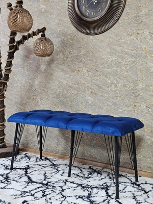 Sevinç Mobilya Metal Siyah Tel Ayaklı 100 cm Puf Bench - Puf - Bench - Oturak - Mutfak Oturağı - Antre Oturağı